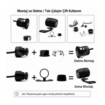 Universal Mini Geri Görüş Kamerası 170° IP68