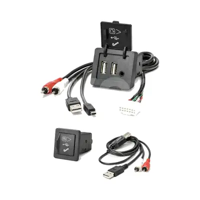 Araç İçi Kare USB AUX Giriş Paneli (Çift USB + AUX)