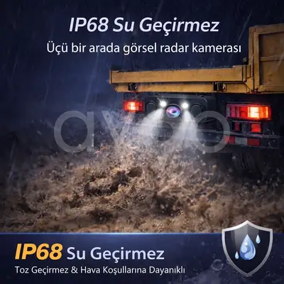 Park Sensörlü Geri Görüş Kamerası 3'ü 1 Arada AHD