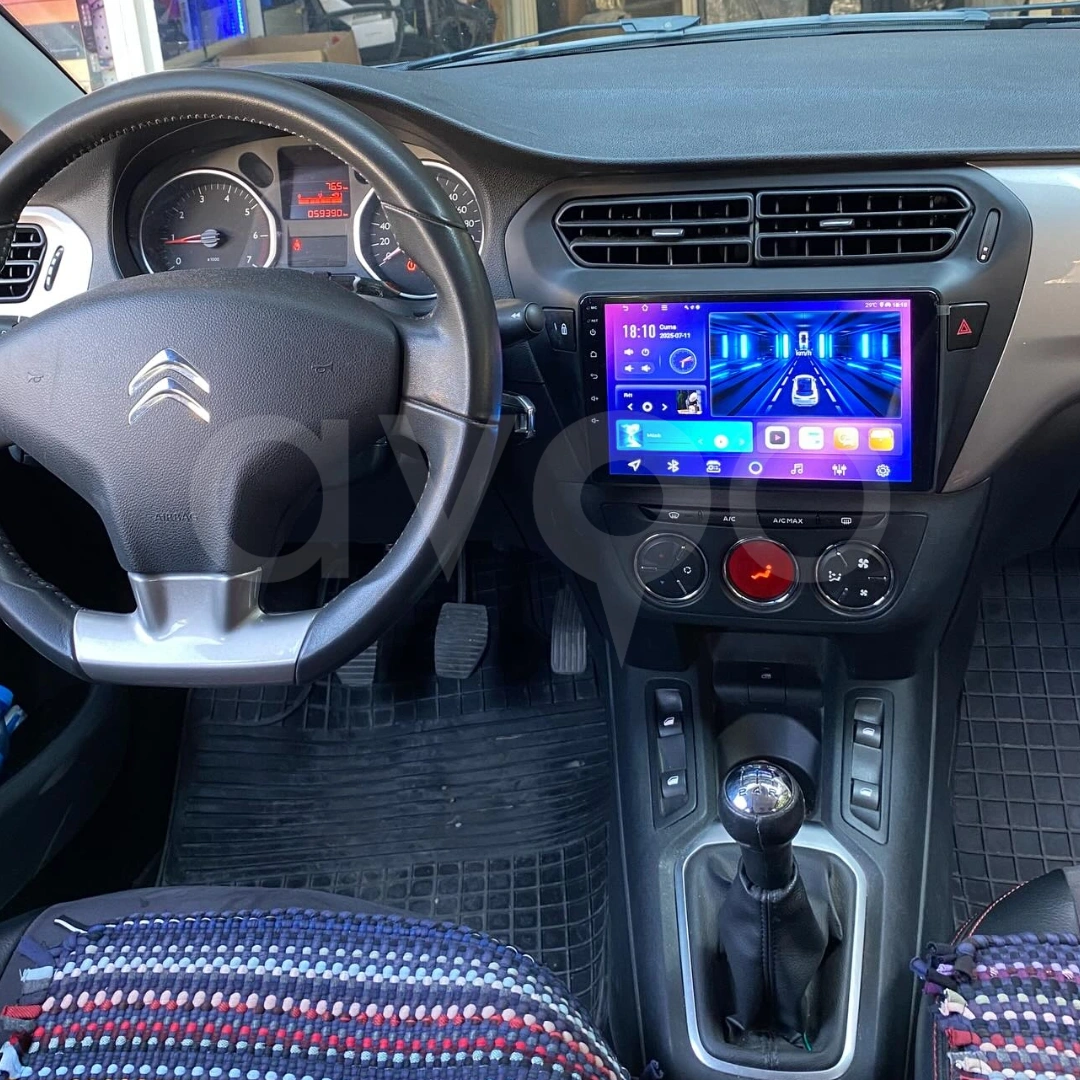 Citroen C-Elysee Android Siyah Multimedya Sistemi (2012-2024)