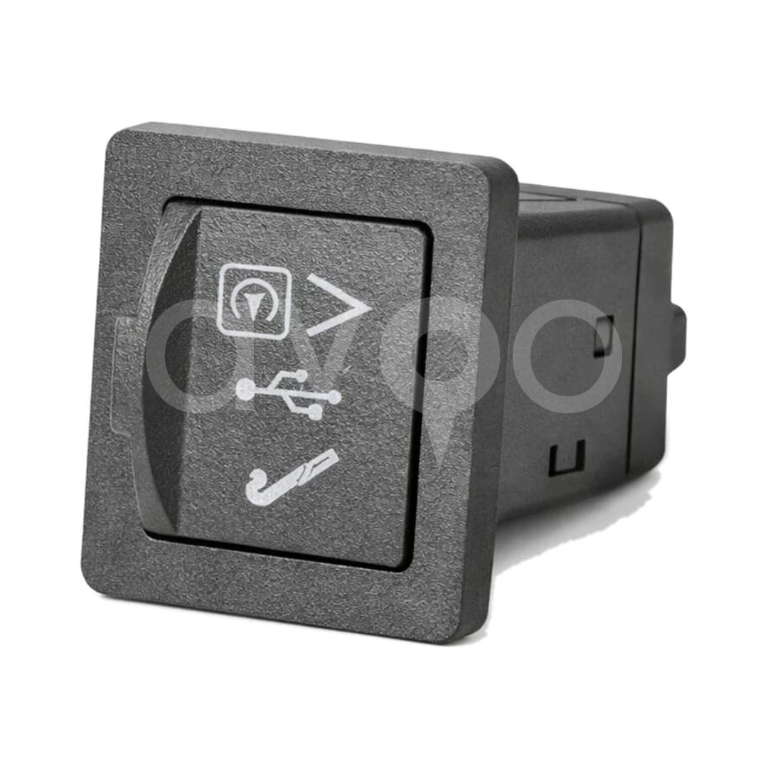 Araç İçi Kare USB AUX Giriş Paneli (Çift USB + AUX)