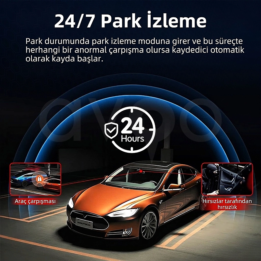 A50 4K+4K Çift Kameralı GPSli Araç İçi Kayıt Kamerası