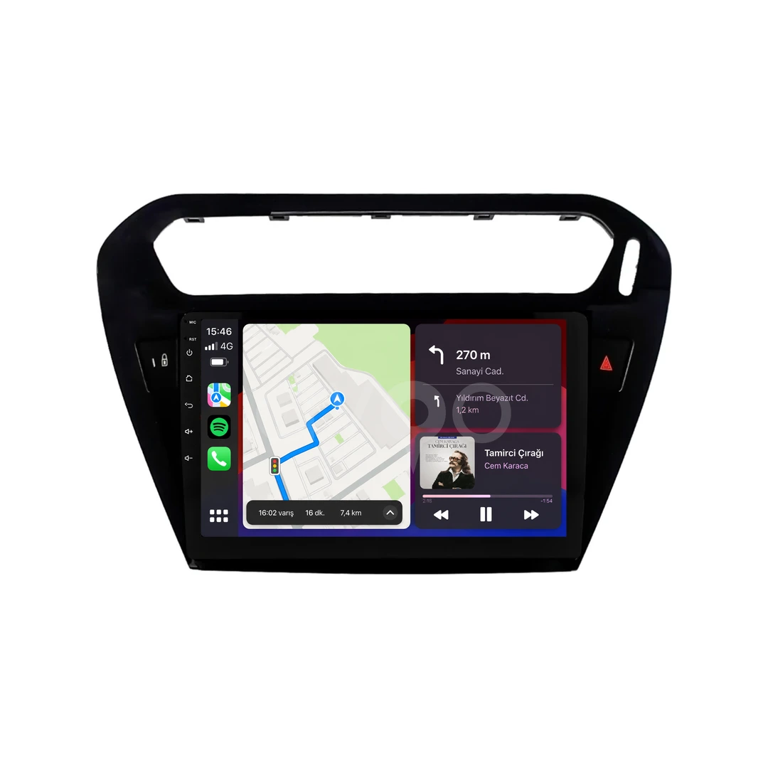 Peugeot 301 Android Siyah Multimedya Sistemi (2012-2020)