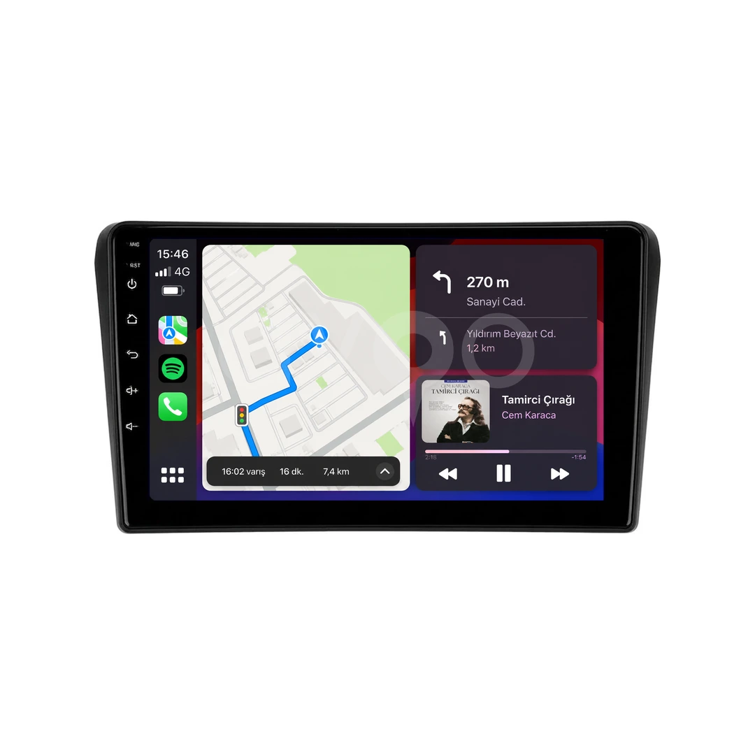 Toyota Avensis Android Siyah Multimedya Sistemi (2003-2009)