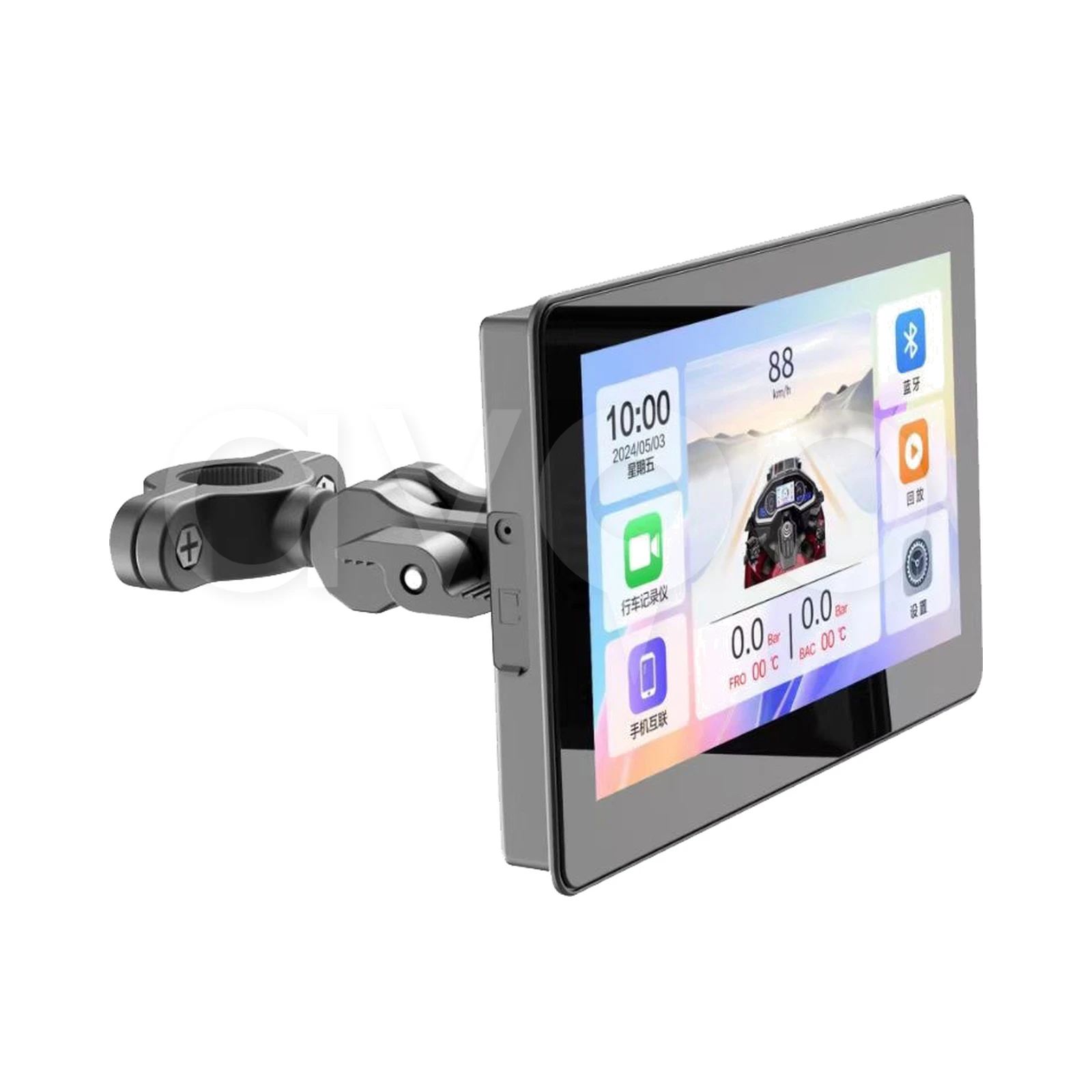 7 İnç Motosiklet CarPlay Ekranı, Dahili Ön Kameralı DVR