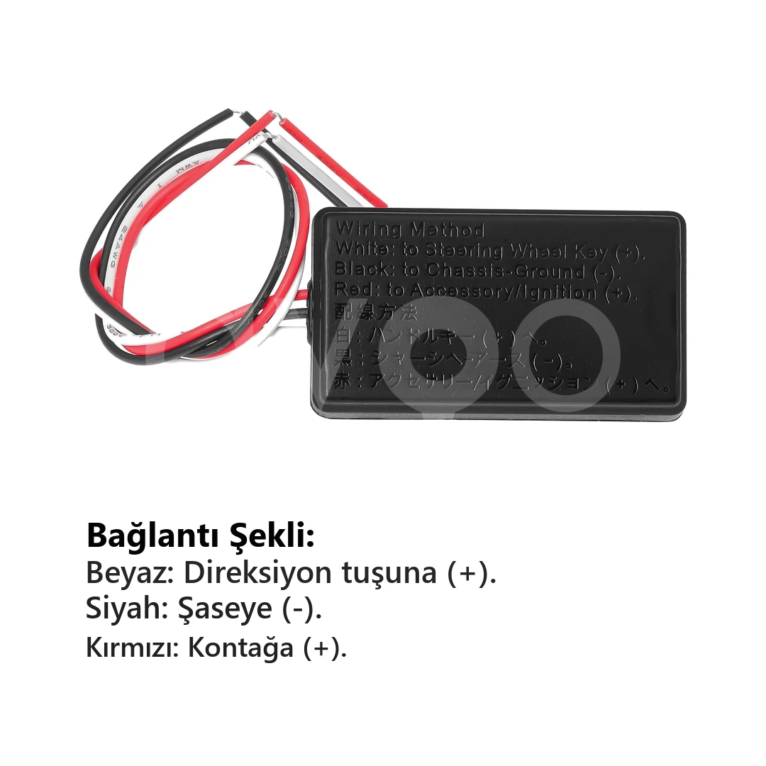 8 Tuşlu Kablosuz Direksiyon Kumandası, Fincan Tipi LED Işıklı
