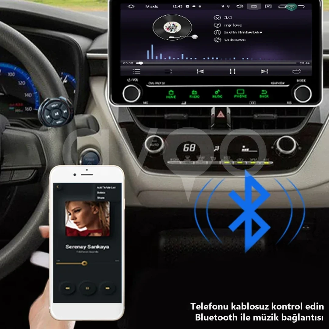 Bluetooth Direksiyon Kumandası, Telefon Müzik Kontrolü (Yüzük Tipi)