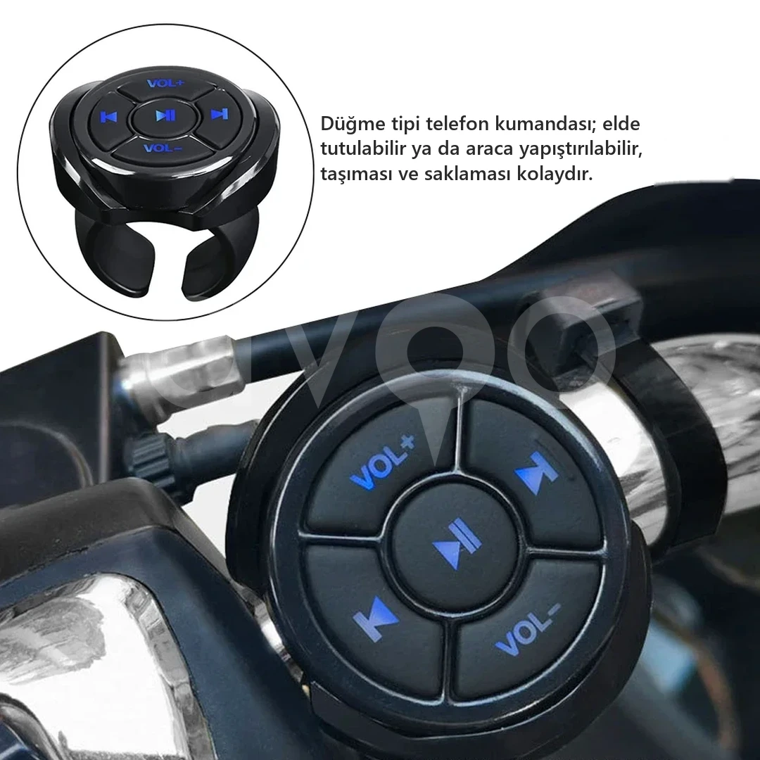 Bluetooth Direksiyon Kumandası, Telefon Müzik Kontrolü (Yüzük Tipi)
