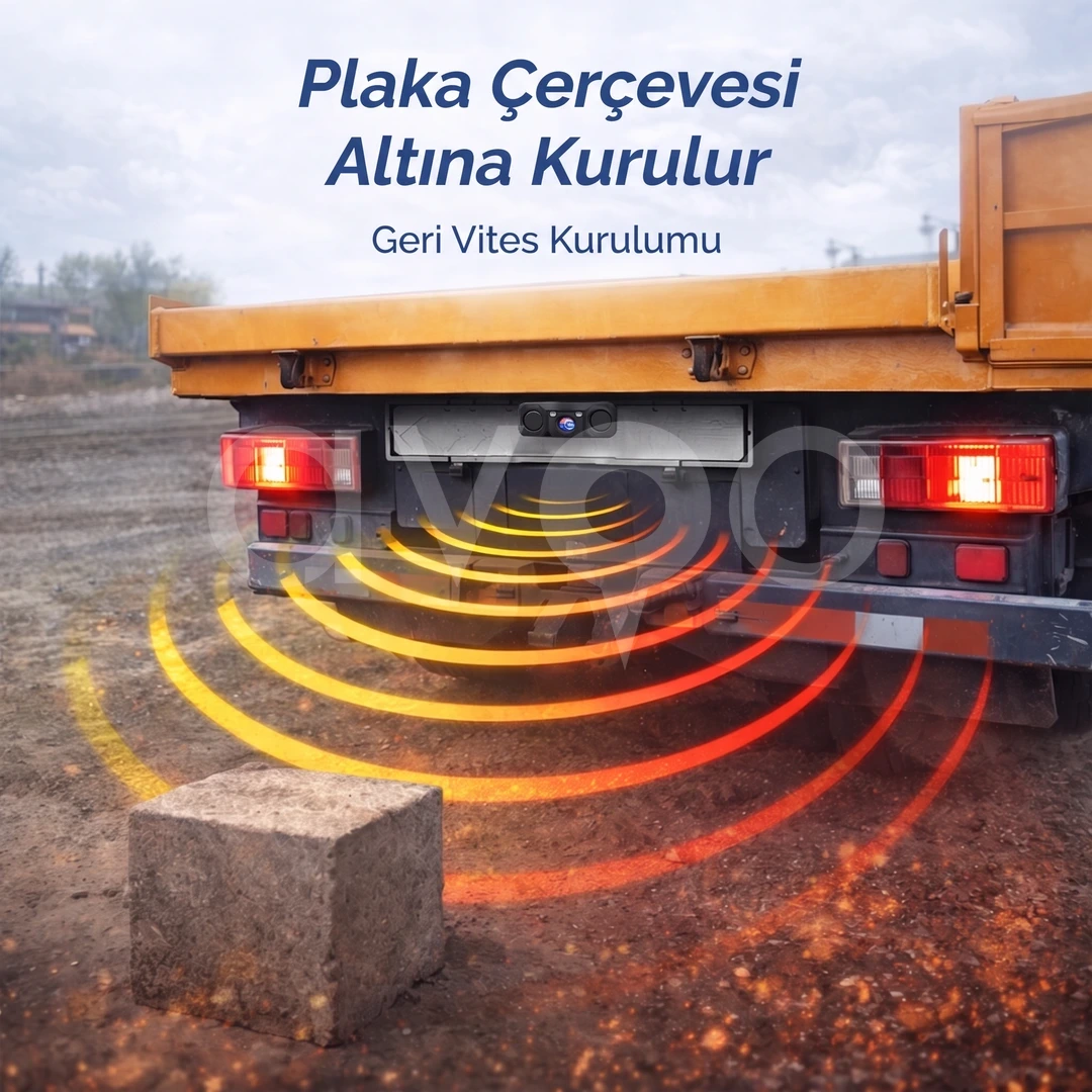 Park Sensörlü Geri Görüş Kamerası 3'ü 1 Arada AHD