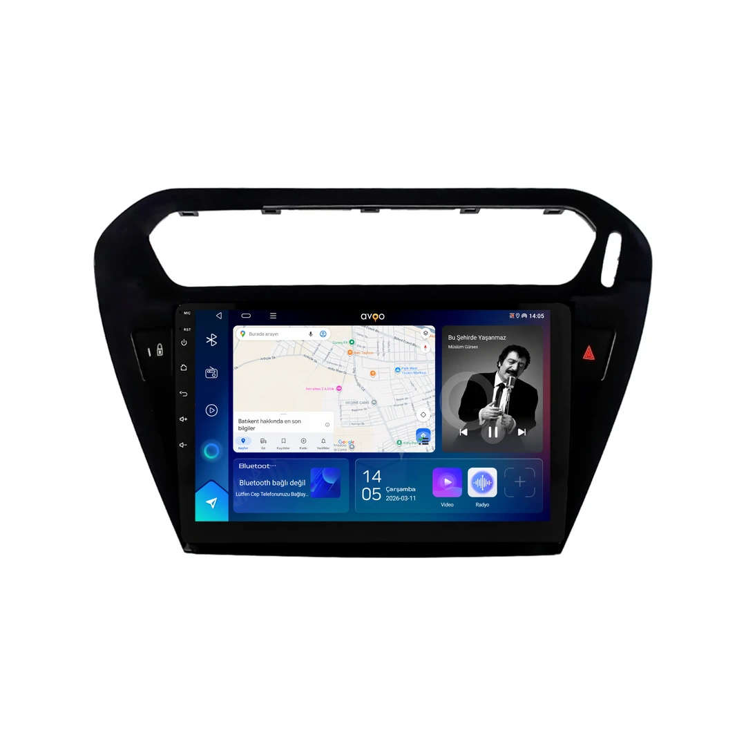 Citroen C-Elysee Android Siyah Multimedya Sistemi (2012-2024)