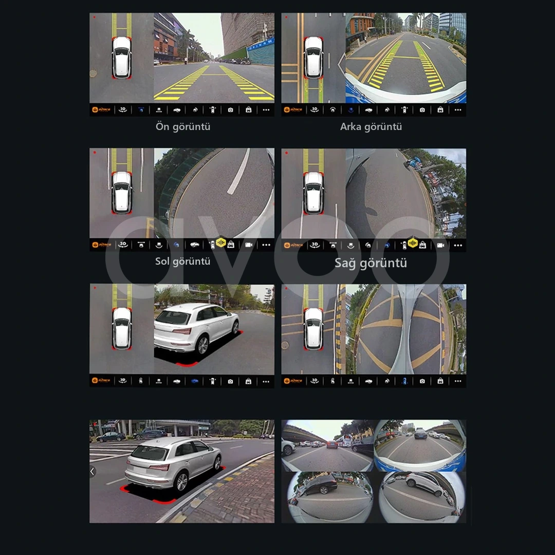 360 Derece Araç Kamera Sistemi 1080P AHD (4 Kameralı Kit)